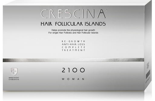 Crescina HFI 2100 Лосьон для женщин для роста волос, лосьон для стимуляции роста волос, для женщин, 3.5 мл, 20 шт.