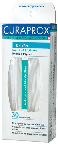 Curaprox Bridge & Implant Зубная нить нейлоновая, нить зубная, 30 шт.