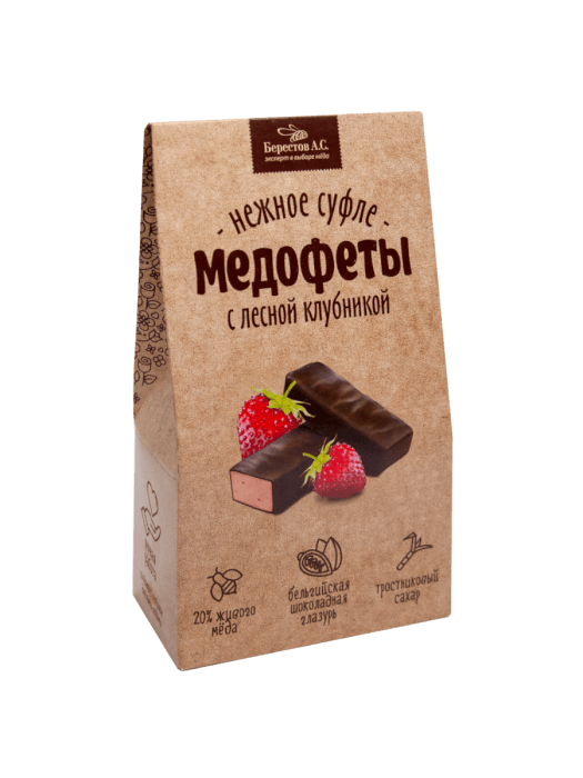 фото упаковки Медофеты Суфле в шоколадной глазури с лесной клубникой