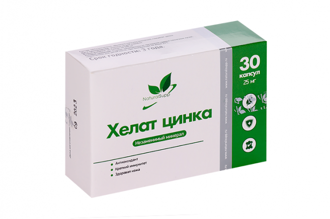 фото упаковки Naturalsupp Цинк хелат, капсулы, 30 шт. фото упаковки Naturalsupp Цинк хелат