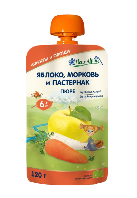 фото упаковки Fleur Alpine Органик Пюре яблоко-морковь-пастернак