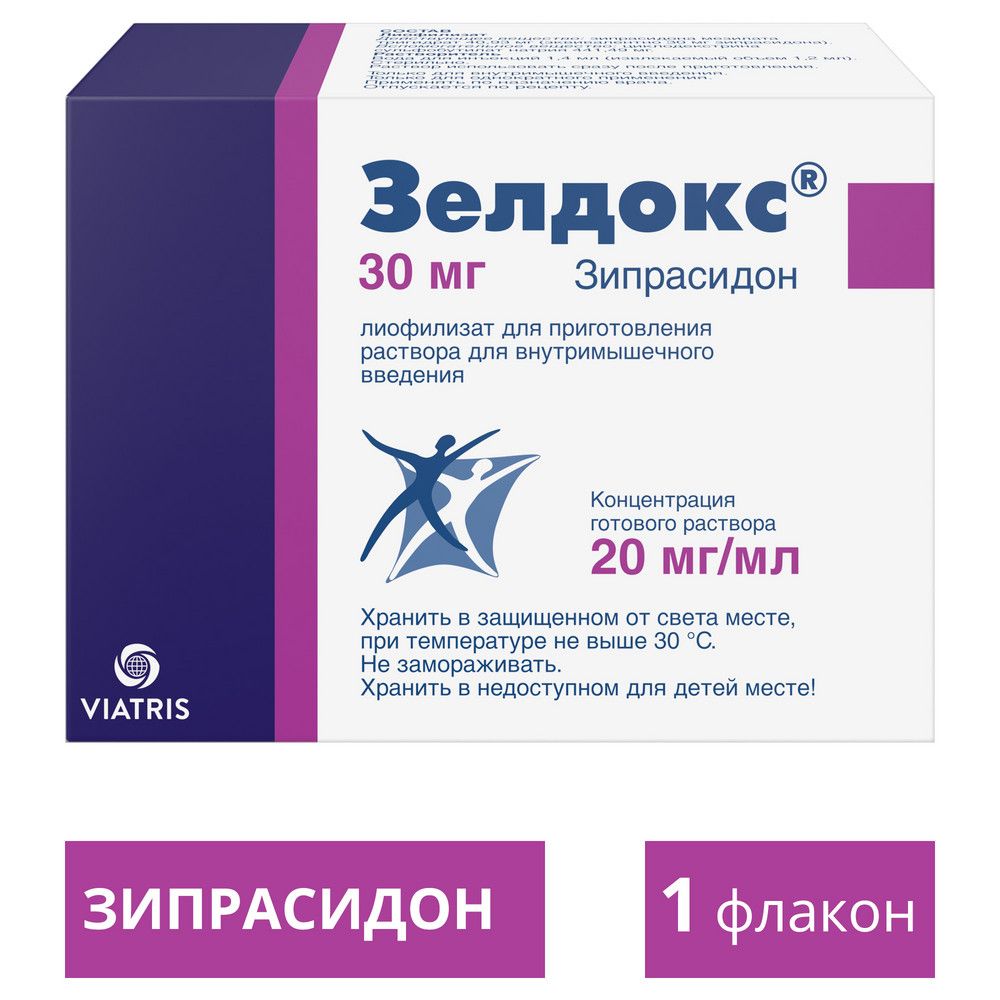 Зелдокс, 30 мг, 20 мг/мл, лиофилизат для приготовления раствора для внутримышечного введения, 1 шт.