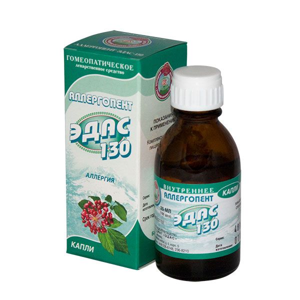 Эдас-130 Аллергопент, капли для приема внутрь гомеопатические, 25 мл, 1 .