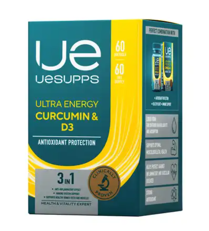 фото упаковки UESUPPS Ultra Energy Куркумин и Витамин D3