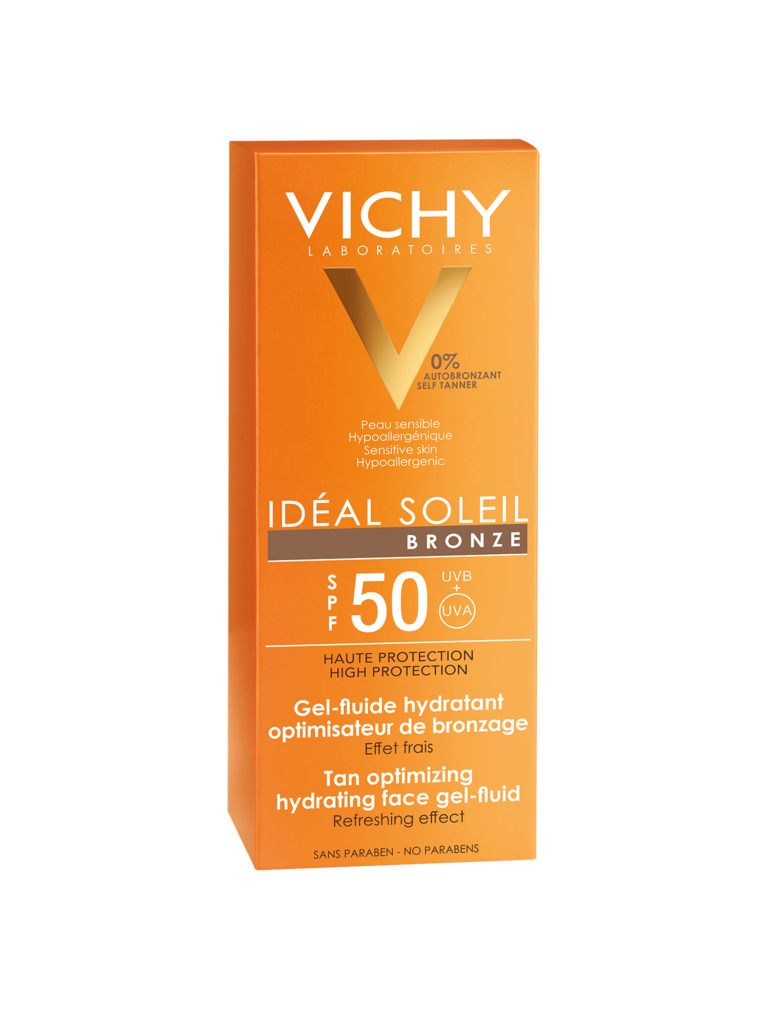 фото упаковки Vichy Capital Ideal Soleil флюид-гель активатор загара для лица SPF50