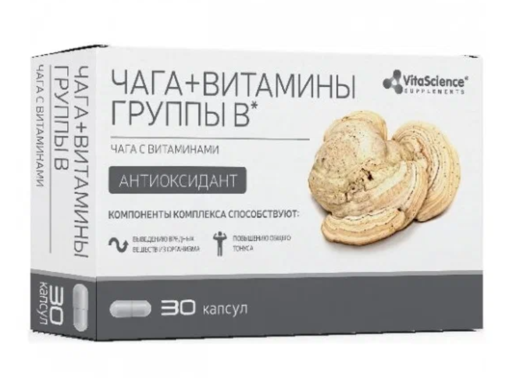 фото упаковки Vitascience Чага c витаминами группы B