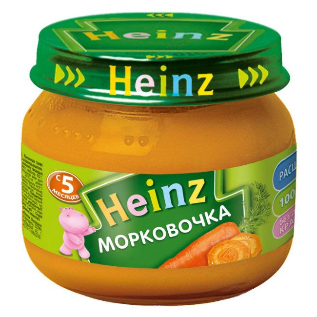 фото упаковки Heinz Пюре морковочка