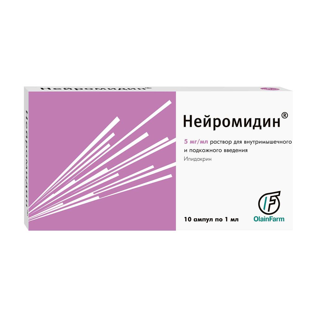 Нейромидин, 5 мг/мл, раствор для внутримышечного и подкожного введения, 1  мл, 10 шт. купить по цене от 2243 руб в Москве, заказать с доставкой в  аптеку, инструкция по применению, отзывы, аналоги, Олайнфарм