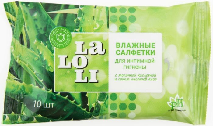фото упаковки Laloli Салфетки для интимной гигиены с молочной кислотой