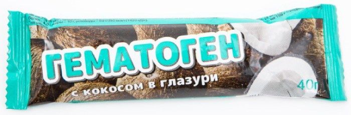фото упаковки Гематоген с кокосом в шоколадной глазури
