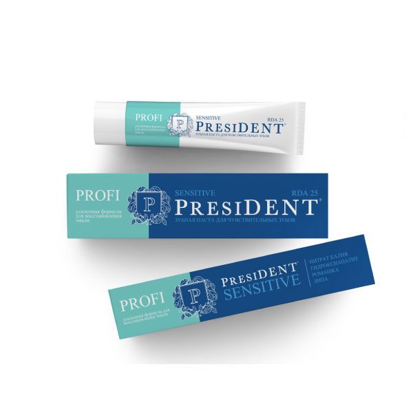PresiDent Profi Sensitive зубная паста 25 RDA, паста зубная, для чувствительных зубов, 100 мл, 1 шт.