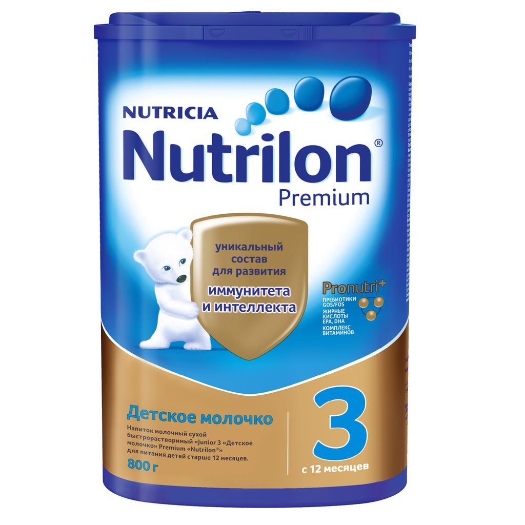 Nutrilon 3 Junior Premium, смесь молочная сухая, 800 г, 1 шт.