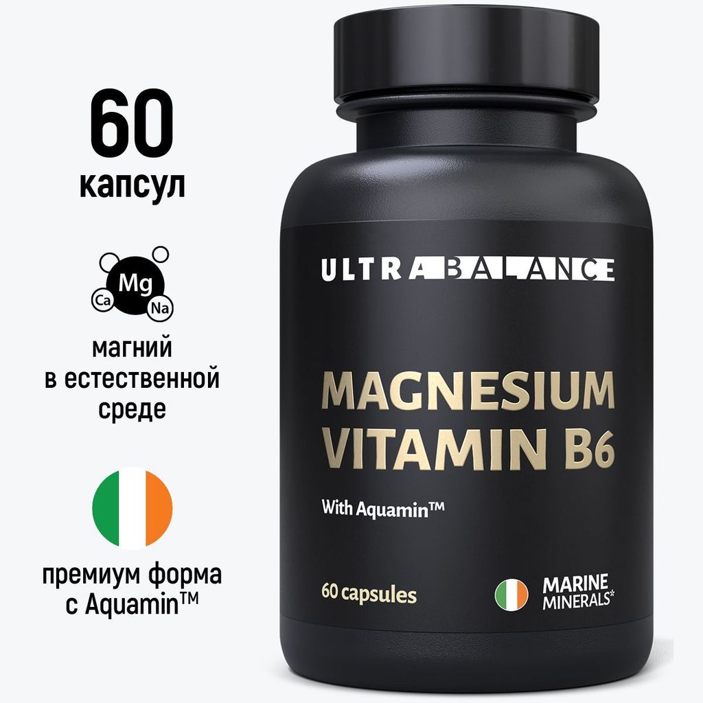 фото упаковки Ultrabalance Магний B6 Magnesium Vitamin B6, Витамины и минералы для нервной системы, успокоительное, антистресс, комплекс для женщин и мужчин