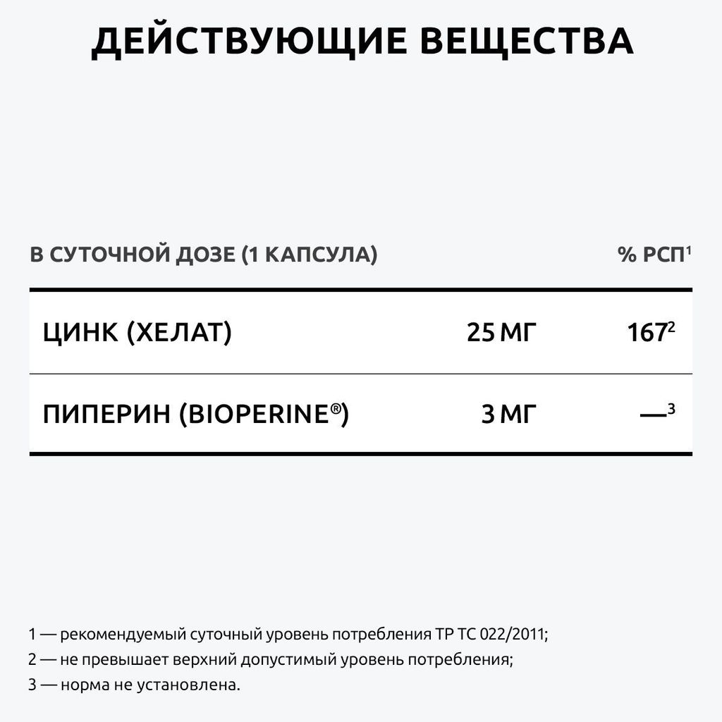 UltraBalance Витамины Цинк хелат Zinc хелатный комплекс для взрослых женщин мужчин, капсулы, 90 шт.