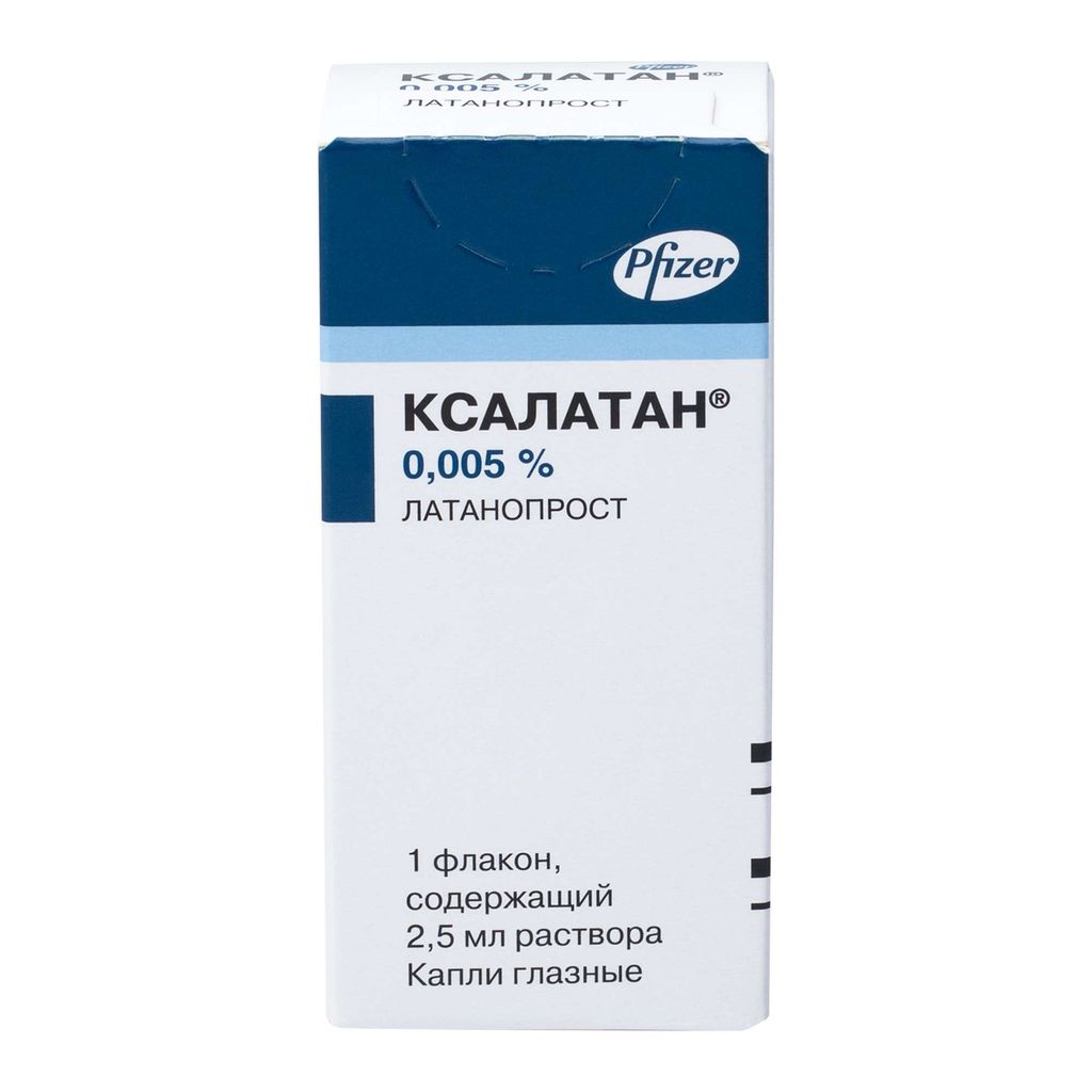 Ксалатан, 0.005%, капли глазные, 2.5 мл, 1 шт.