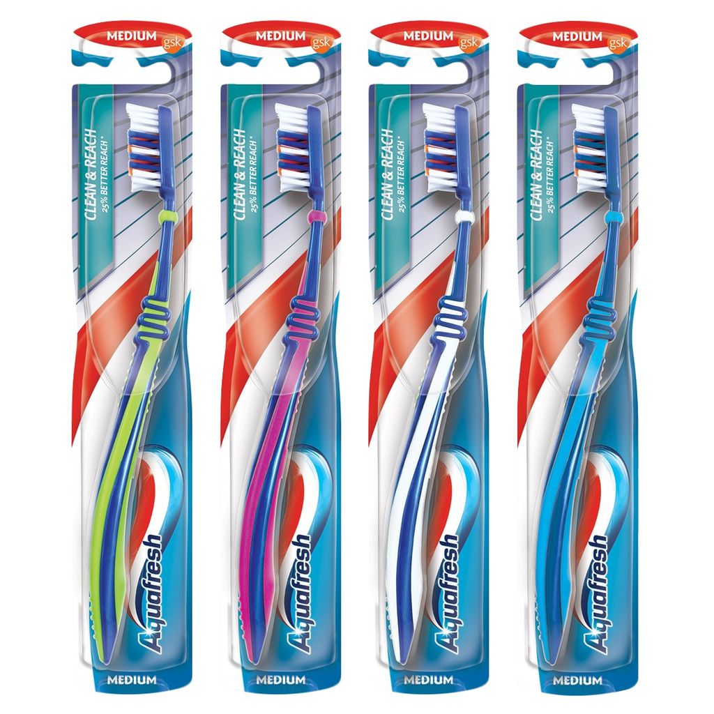 Aquafresh Clean&Reach Зубная щетка, щетка зубная, средней жесткости, 1 шт.