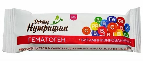 фото упаковки Доктор Нутришин Гематоген витаминизированный