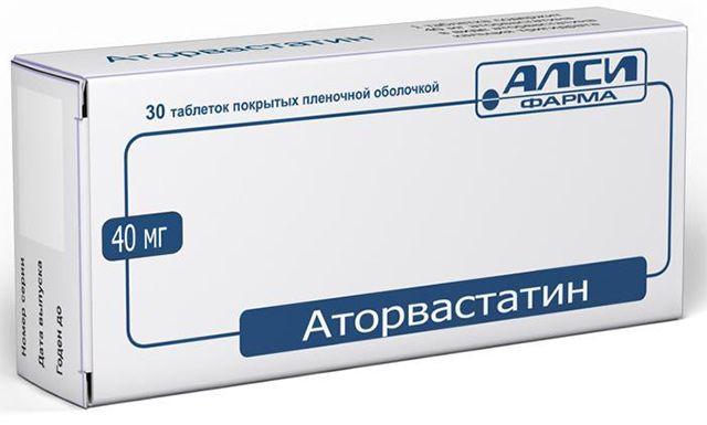 Аторвастатин, 40 мг, таблетки, покрытые пленочной оболочкой, 30 шт .