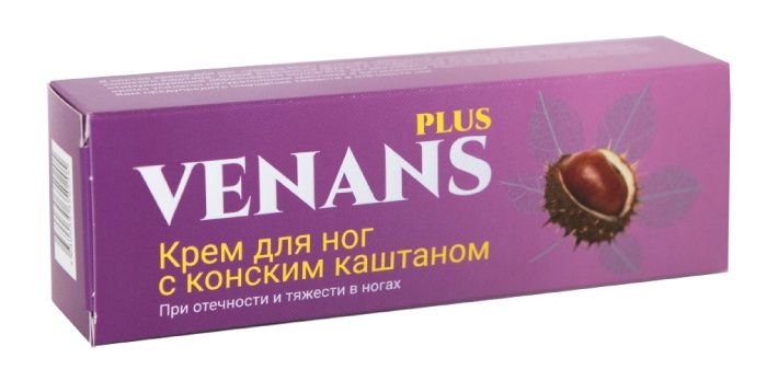 фото упаковки Venans Plus Крем для ног с конским каштаном