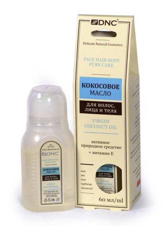 фото упаковки DNC Кокосовое масло для волос, лица и тела