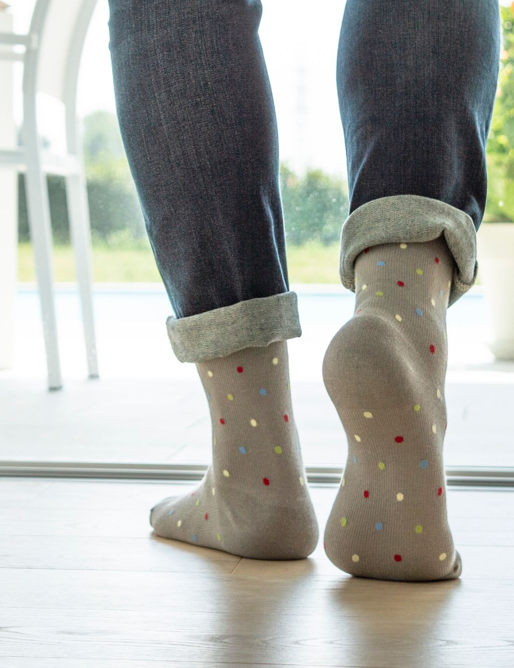 Relaxsan Fancy Cotton Socks Гольфы с хлопком 1 класс компрессии унисекс, р. 4, арт. 820 Fancy (18-22 mm Hg), серый-горох, пара, 1 шт.