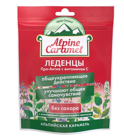 фото упаковки Alpine Caramel Леденцы Про-Актив с Витамином C