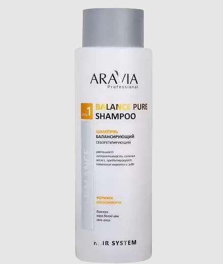Aravia Professional Шампунь балансирующий, шампунь, себорегулирующий, 400 мл, 1 шт.
