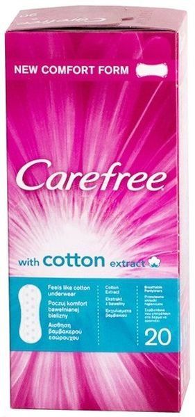 фото упаковки Carefree with Cotton Extract салфетки женские гигиенические с экстрактом хлопка
