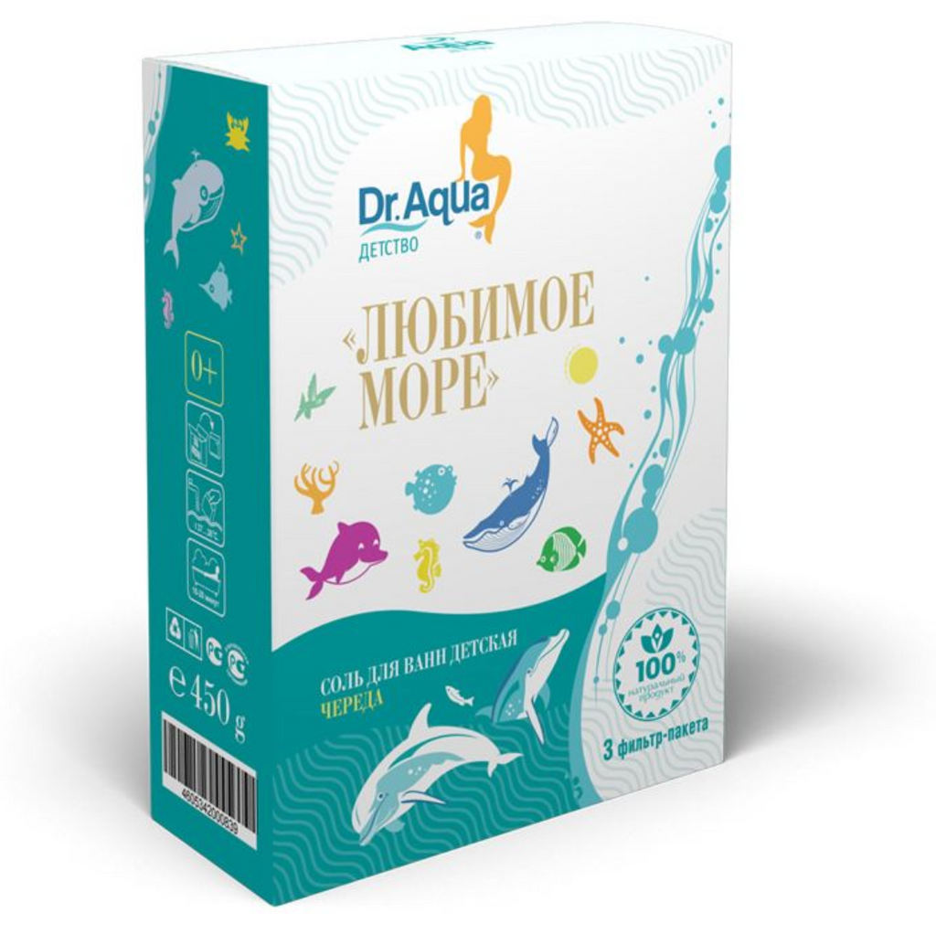фото упаковки Dr Aqua Соль для ванн детская Любимое море