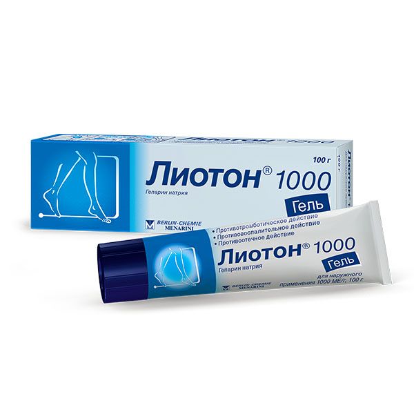 Лиотон 1000, 1000 ЕД/г, гель для наружного применения, 100 г, 1 шт.