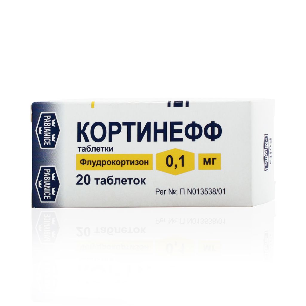 Кортинефф, 0.1 мг, таблетки, 20 шт.  по цене от 4500 руб  .