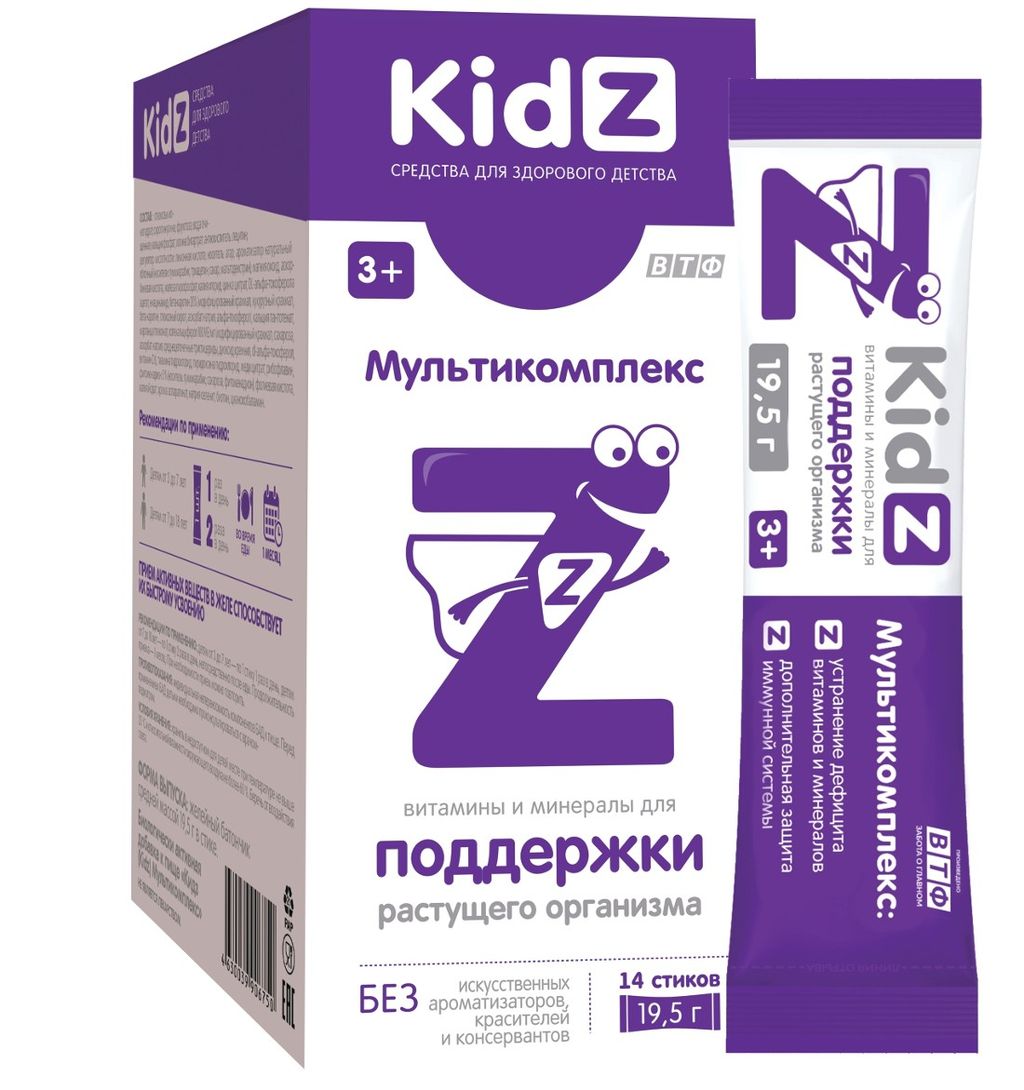 фото упаковки Kidz Мультикомплекс батончик желейный