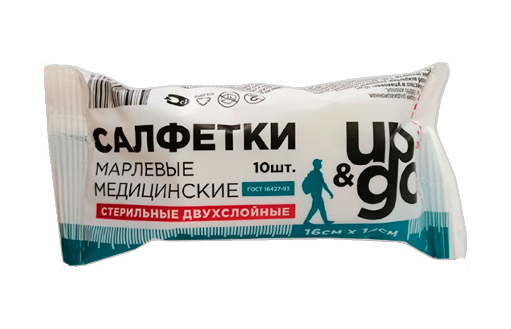 фото упаковки Салфетки марлевые UP&GO