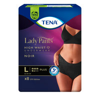 Впитывающие трусы Tena Lady Pants Plus, Large L (3), 95-130 см, трусы урологические, черного цвета, 8 шт.