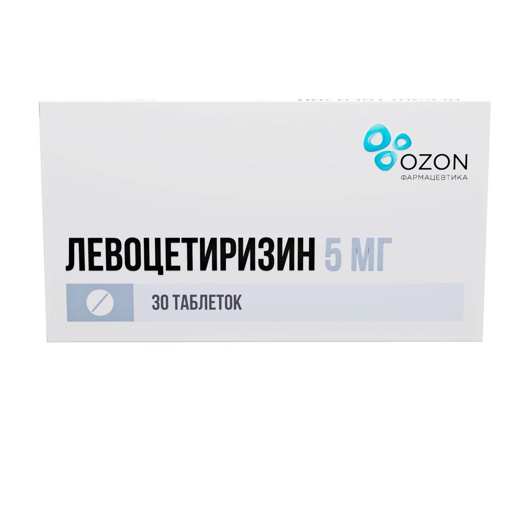 Левоцетиризин, 5 мг, таблетки, покрытые пленочной оболочкой, 30 шт. купить по цене от 315 руб в Москве, заказать с доставкой в аптеку, инструкция по применению, отзывы, аналоги, Озон