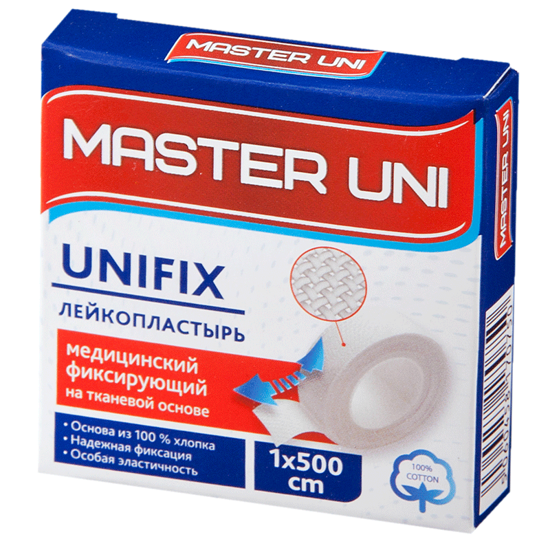 фото упаковки Master Uni Unifix Лейкопластырь тканевая основа