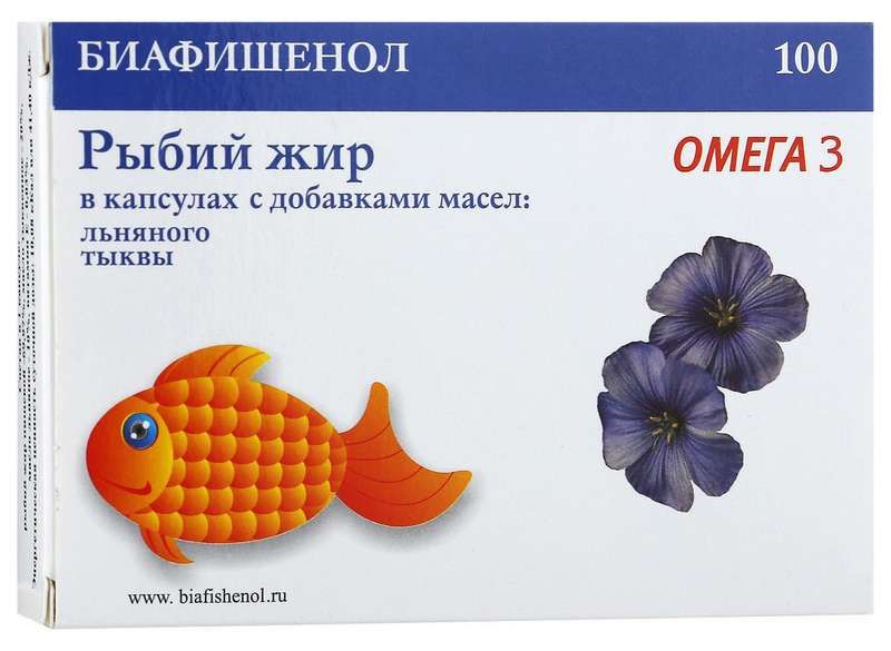 фото упаковки Биафишенол рыбий жир с маслом льна и тыквы