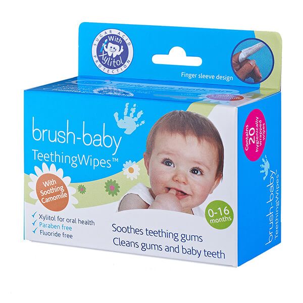 фото упаковки Brush-Baby Салфетки влажные для зубов и ротовой полости для детей