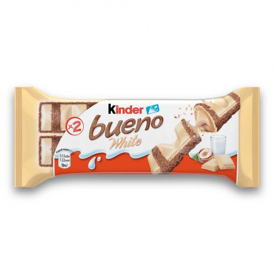 фото упаковки Kinder Bueno Вафли в белом шоколаде