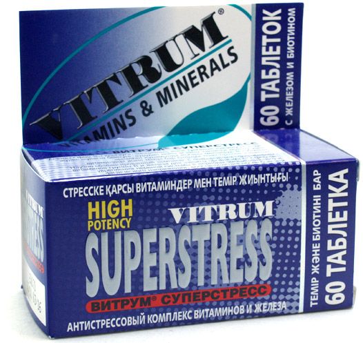 Витрум Суперстресс, таблетки, покрытые пленочной оболочкой, 60 шт .
