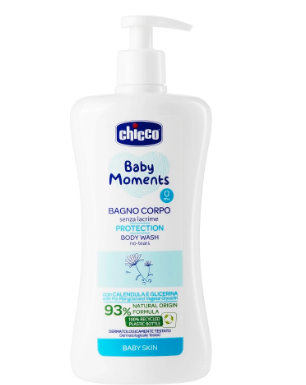 фото упаковки Chicco Baby moments Пена для ванны без слез Protection