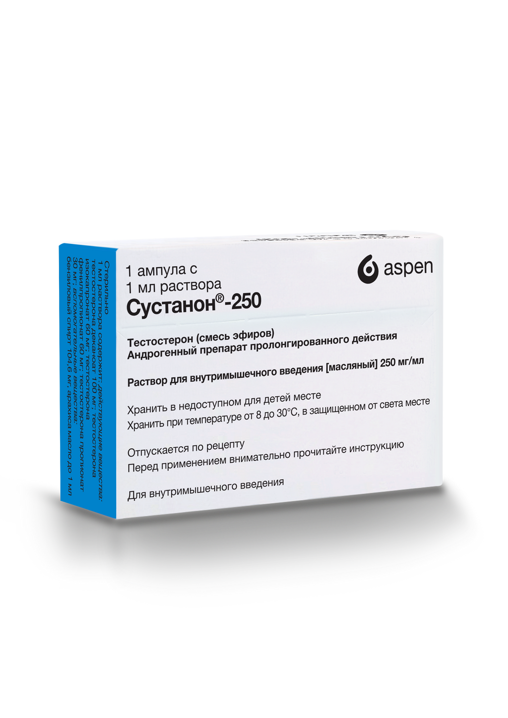 Сустанон-250, 250 мг/мл, раствор для внутримышечного введения (масляный .