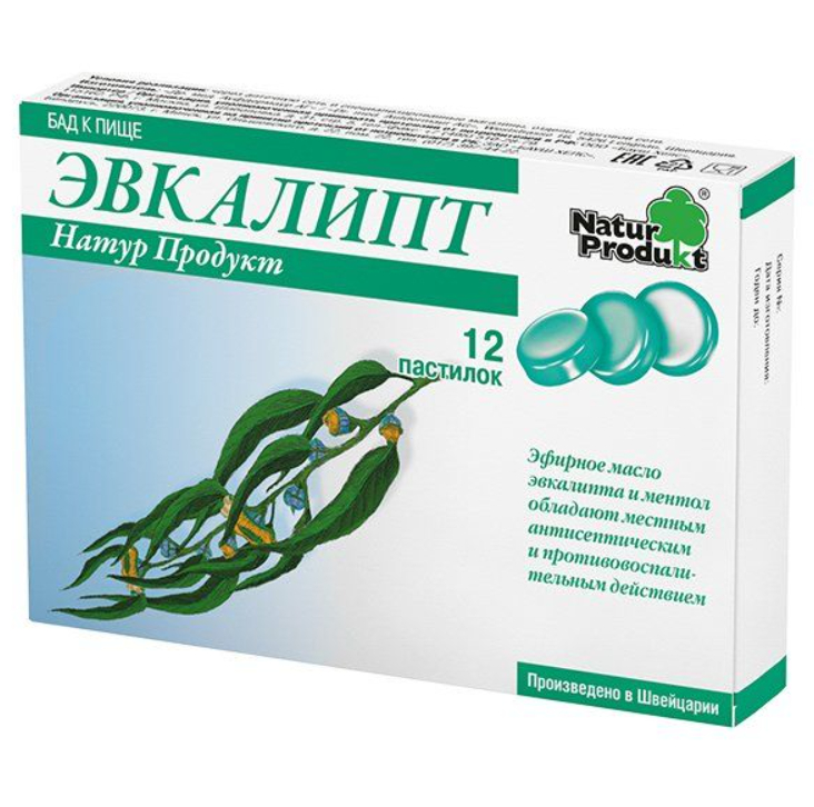 Эвкалипт Натур Продукт, пастилки, 12 шт.
