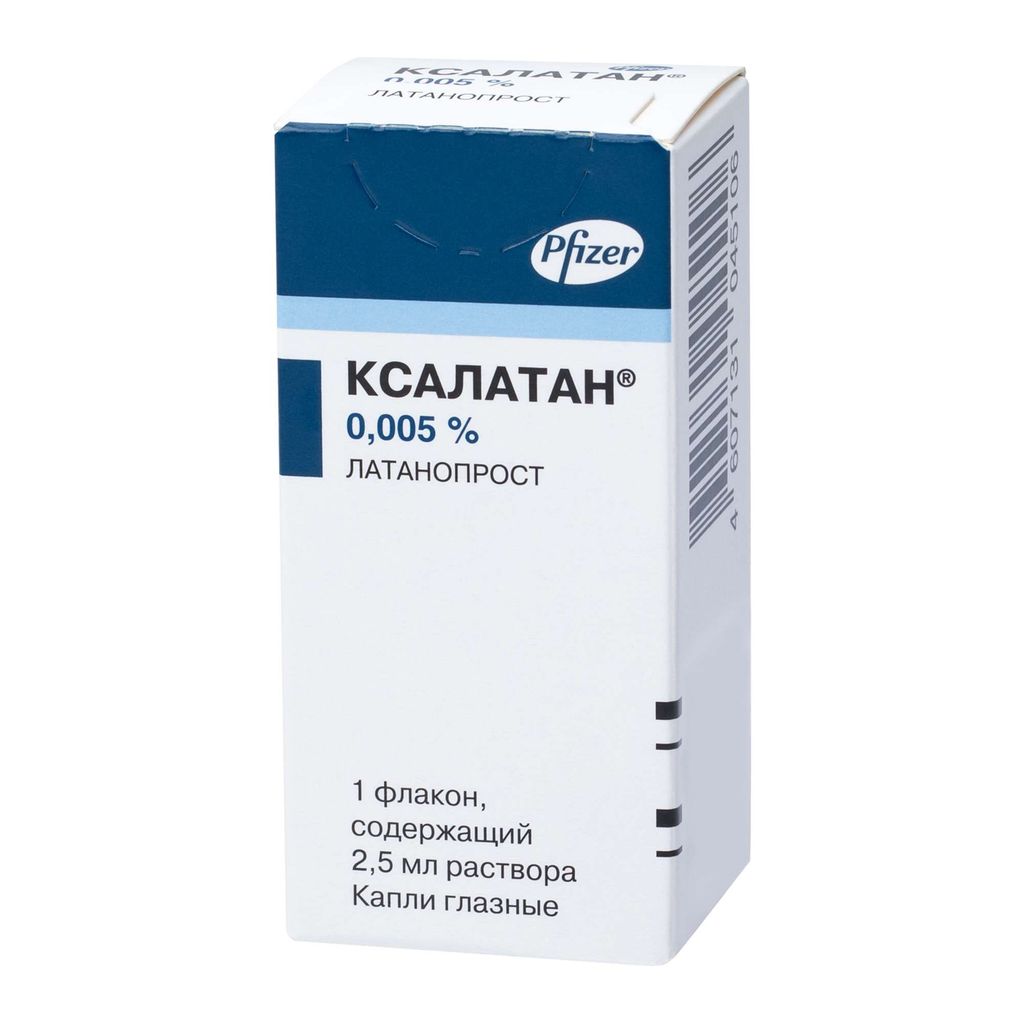 Ксалатан, 0.005%, капли глазные, 2.5 мл, 1 шт.