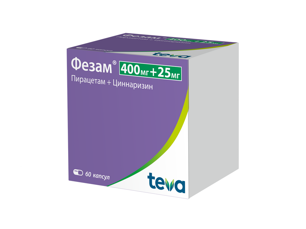 Фезам, 400 мг+25 мг, капсулы, 60 шт. купить по цене от 372 руб в Москве,  заказать с доставкой в аптеку, инструкция по применению, отзывы, аналоги,  Balkanpharma