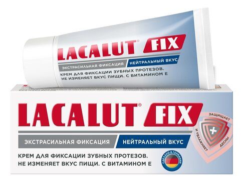 фото упаковки Lacalut Fix Крем для фиксации зубных протезов