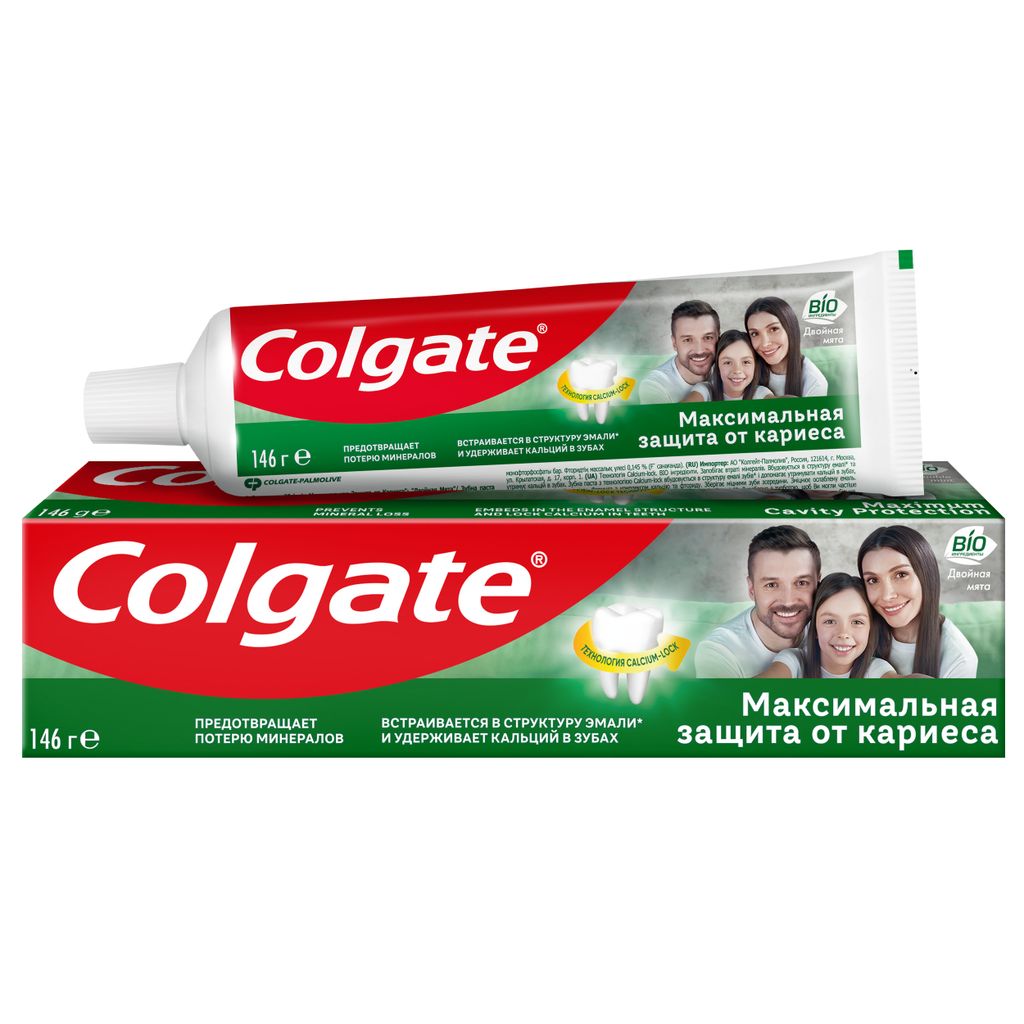 фото упаковки Colgate Максимальная Защита от кариеса Двойная мята зубная паста