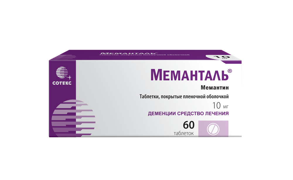 Меманталь, 10 мг, таблетки, покрытые пленочной оболочкой, 60 шт.
