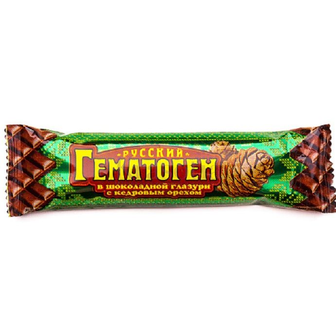 фото упаковки Гематоген Русский с кедровым орехом в шоколадной глазури