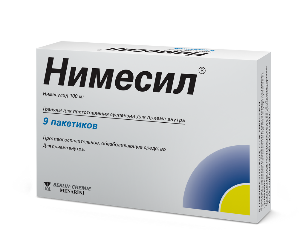 Нимесил, 100 мг, гранулы для приготовления суспензии для приема внутрь, 2  г, 9 шт. купить по цене от 348 руб в Москве, заказать с доставкой в аптеку,  инструкция по применению, отзывы, аналоги,